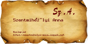 Szentmihályi Anna névjegykártya